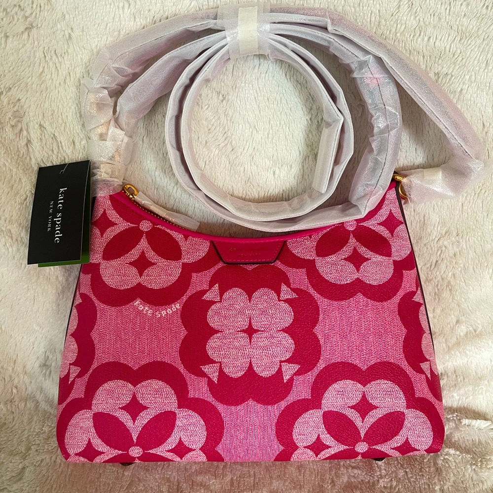 NWT Kate Spade Flower Monogram Reece Small Shoulder Bag